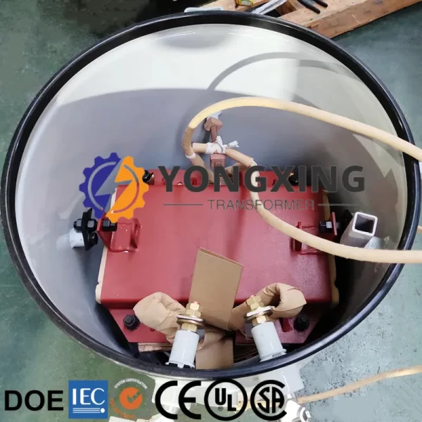 Detailed internal structure and assembly process of 25 kVA single-phase pole-mounted transformers at Yongxing Transformer’s factory