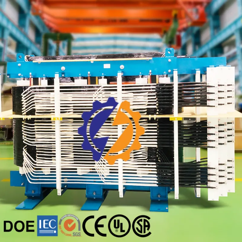 Advanced production and manufacturing of 500 kVA dry type transformers at Yongxing Transformer’s factory in China