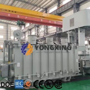 Advanced production facility of Yongxing Transformer for manufacturing 10 MVA 63 kV, 66 kV, and 69 kV power transformers in China