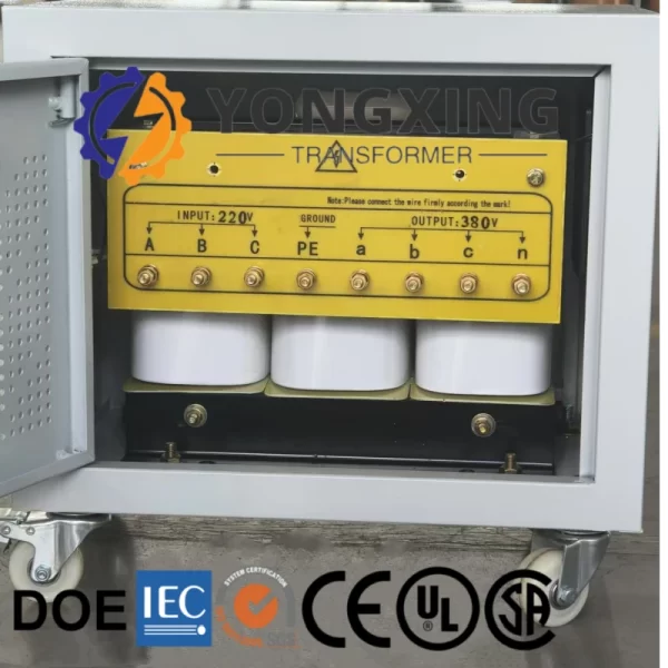 Wholesale 75 kVA three phase 480V to 220V isolation transformer from Yongxing Transformer manufacturer factory.